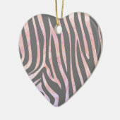 Zebra Light Gray and Pink Print Keramik Ornament (Links)
