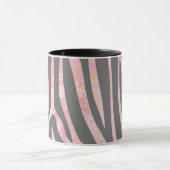 Zebra Light Gray and Pink Print Tasse (Zentrum)