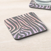Zebra Light Gray and Pink Print Untersetzer (Linke Seite)