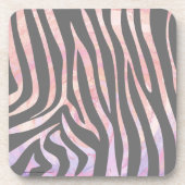 Zebra Light Gray and Pink Print Untersetzer (Vorderseite)
