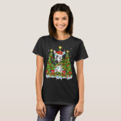 Zebra Lighting Xmas Tree Lover Funny Zebra Christm T-Shirt (Vorne ganz)