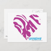 Zebra Lila 2 Postkarte (Vorne/Hinten)