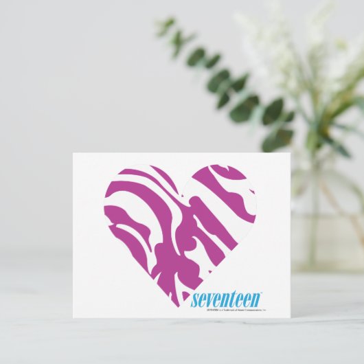 Zebra Lila 2 Postkarte (Stehend Vorderseite)