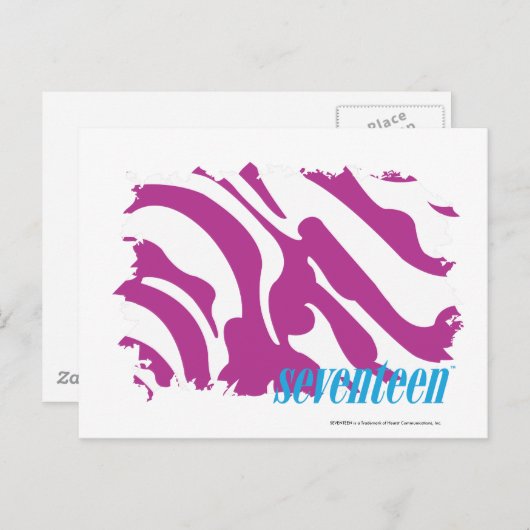 Zebra Lila 3 Postkarte (Vorne/Hinten)