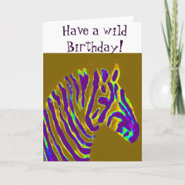 Zebra Lila Gold Geburtstag Karte