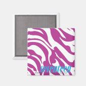 Zebra Lila Magnet (Vorderseite/Rückseite)