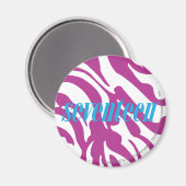 Zebra Lila Magnet (Vorderseite/Rückseite)