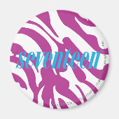 Zebra Lila Magnet (Vorne)
