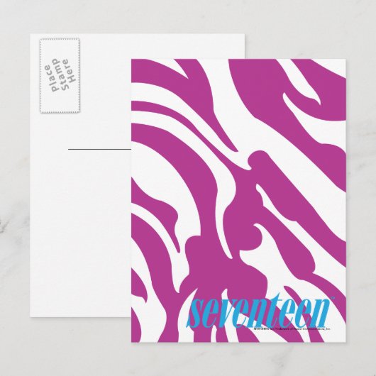Zebra Lila Postkarte (Vorne/Hinten)