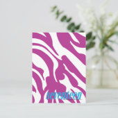 Zebra Lila Postkarte (Stehend Vorderseite)