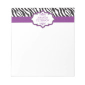 Zebra Lila Ribbon Notepad Notizblock (Vorderseite)