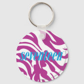 Zebra Lila Schlüsselanhänger (Vorderseite)
