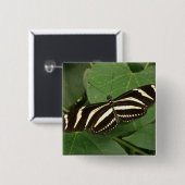 Zebra Longwing Butterfly Button (Vorne & Hinten)