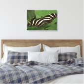 Zebra Longwing Butterfly Canvas Print Leinwanddruck (Insitu (Schlafzimmer))