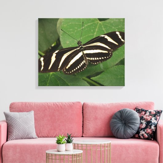 Zebra Longwing Butterfly Canvas Print Leinwanddruck (Insitu (Wohnzimmer))