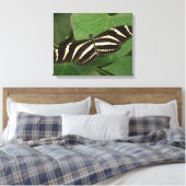 Zebra Longwing Butterfly Canvas Print Leinwanddruck (Insitu (Schlafzimmer))