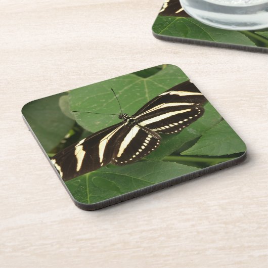 Zebra Longwing Butterfly Cork Untersetzer (Linke Seite)