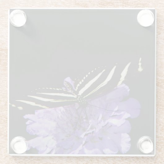 Zebra Longwing Butterfly Glasuntersetzer (Rückseite)