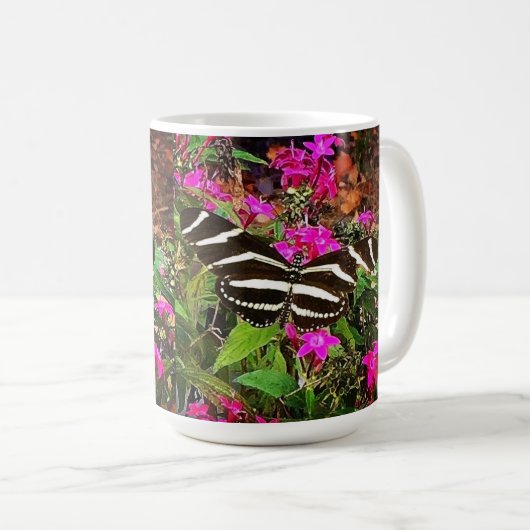 Zebra Longwing Butterfly Kaffeetasse (VorderseiteRechts)