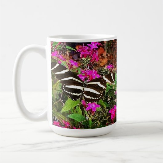 Zebra Longwing Butterfly Kaffeetasse (Links)