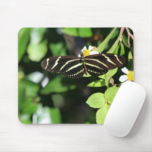 Zebra Longwing Butterfly Mousepad (Mit Mouse)