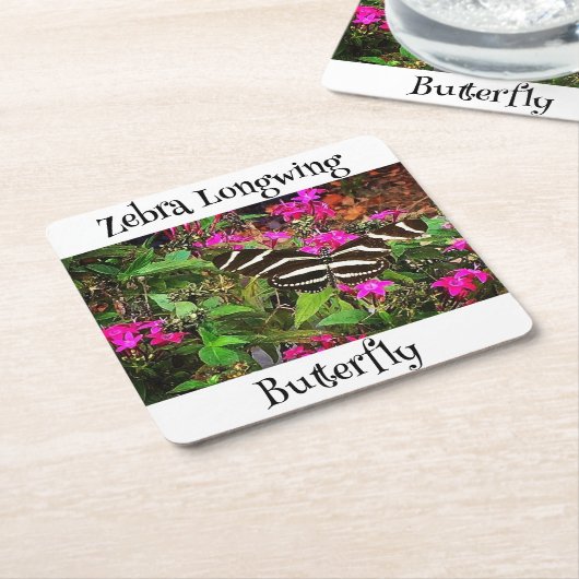 Zebra Longwing Butterfly Rechteckiger Pappuntersetzer (angewinkelt)