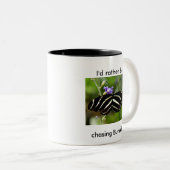 Zebra Longwing Butterfly Tasse. Zweifarbige Tasse (VorderseiteRechts)