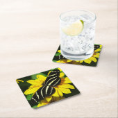 Zebra Longwing Rechteckiger Pappuntersetzer (Vor Ort)