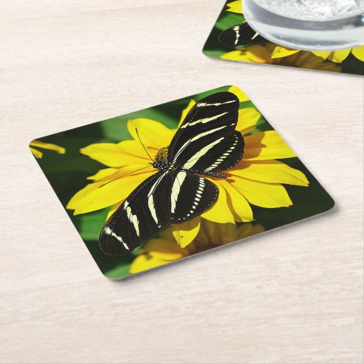 Zebra Longwing Rechteckiger Pappuntersetzer (angewinkelt)