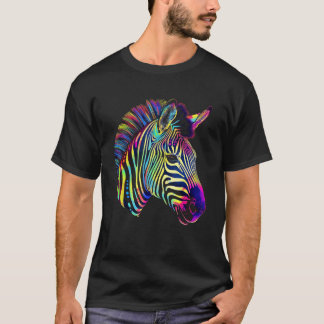 Zebra Lover Artwork Animal Colorful Motif Zebra 1 T-Shirt