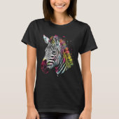 Zebra Lover farbenfrohe Kunstwerke Tiermotif Zebra T-Shirt (Vorderseite)