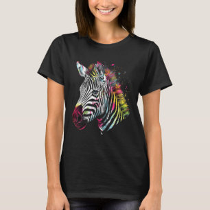 Zebra Lover farbenfrohe Kunstwerke Tiermotif Zebra T-Shirt