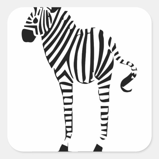 Zebra Lovers Geschenke Quadratischer Aufkleber (Vorderseite)