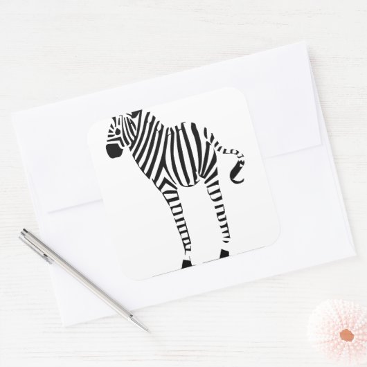 Zebra Lovers Geschenke Quadratischer Aufkleber (Umschlag)