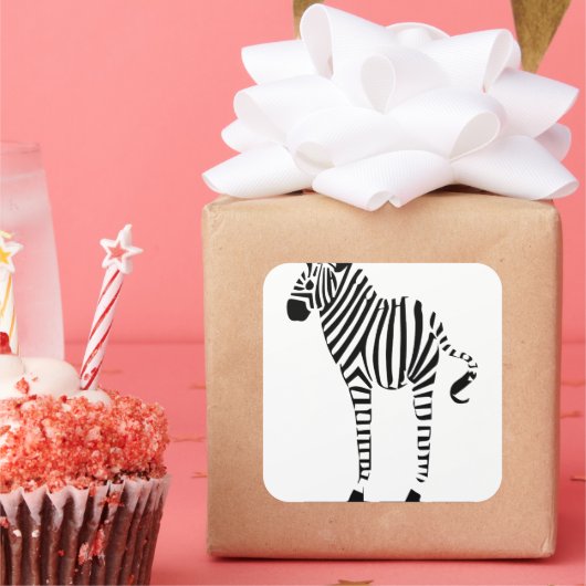 Zebra Lovers Geschenke Quadratischer Aufkleber (Party)