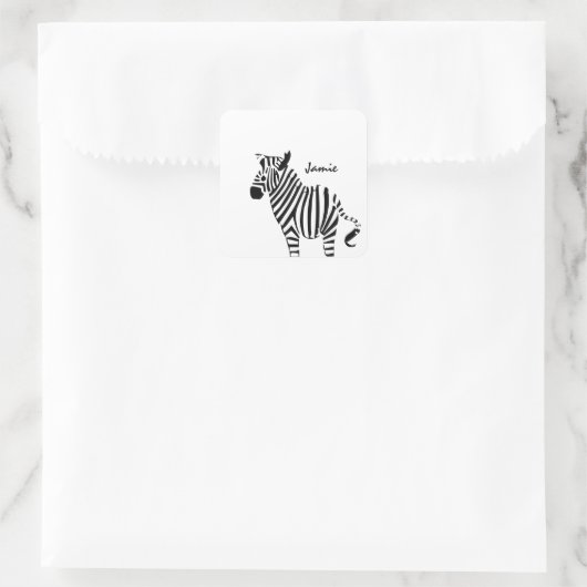 Zebra Lovers Geschenke Quadratischer Aufkleber (Tasche)