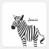 Zebra Lovers Geschenke Quadratischer Aufkleber (Vorderseite)