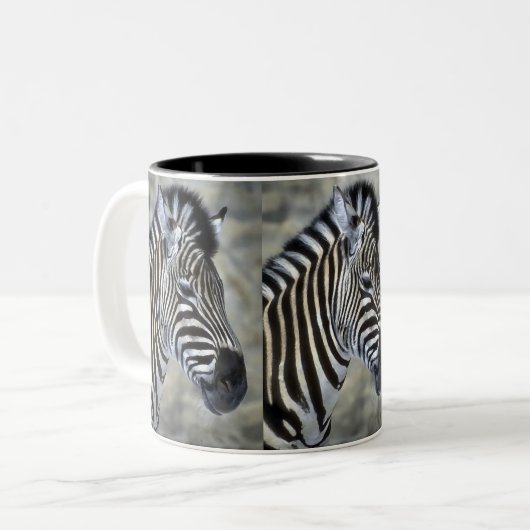 Zebra Lovers Kunstgeschenke Zweifarbige Tasse (Vorderseite Links)