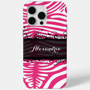 Zebra Lovers Pattern Pink und Schwarz Case-Mate iPhone Hülle