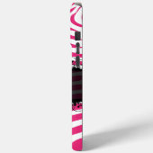 Zebra Lovers Pattern Pink und Schwarz Case-Mate iPhone Hülle (Rückseite / Links)