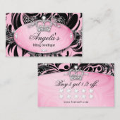 Zebra Loyalty Card Schmuck Crown Pink Treuekarte (Vorne/Hinten)