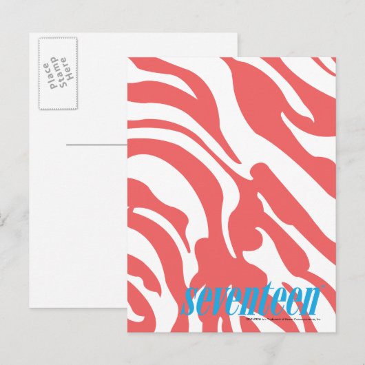 Zebra LtPink Postkarte (Vorne/Hinten)