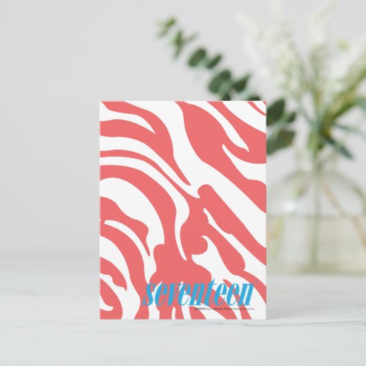 Zebra LtPink Postkarte (Stehend Vorderseite)