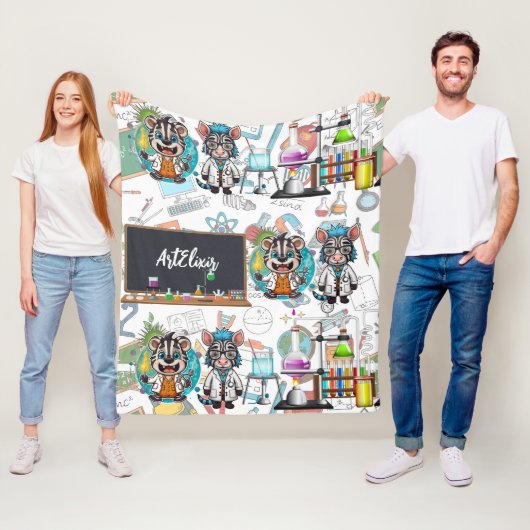 Zebra Mad Scientist Print Fleecedecke (Beispiel)