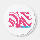 Zebra Magenta 3 Magnet (Vorne)