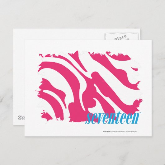 Zebra Magenta 3 Postkarte (Vorne/Hinten)