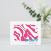 Zebra Magenta 3 Postkarte (Stehend Vorderseite)