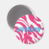 Zebra Magenta Magnet (Vorderseite/Rückseite)