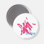 Zebra Magenta Magnet (Vorderseite/Rückseite)