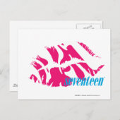 Zebra Magenta Postkarte (Vorne/Hinten)